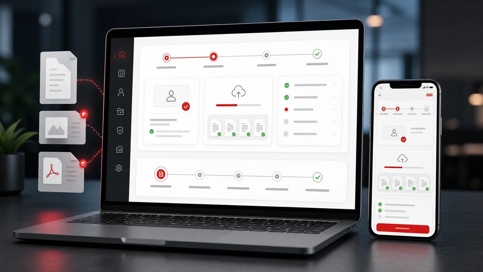 Claims self-service portal on desktop and mobile